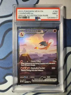 Charizard ex 2023 Pokemon 151 Mew EN Special Illustration Rare PSA 9 Mint #199 - Image 1