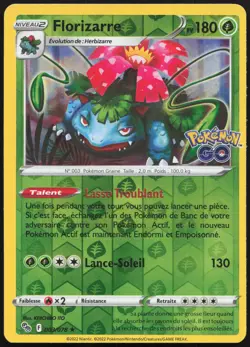 Carte Pokemon Florizarre 003/078 Reverse Pokemon Go Francais - Image 1