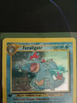 Feraligatr 1st Edition ENG "Double Swirl" Neo Genesis 5/111 Rara Holo Pokemon - Image 5