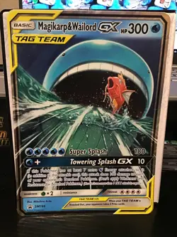 Magikarp & Wailord GX Tag Team Jumbo SM166 Pokemon Black Star Promo - Image 1