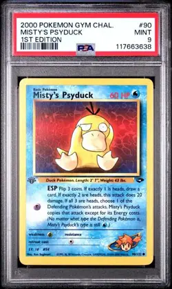 2000 Pokemon Gym Challenge #90 Misty's Psyduck 1st Edition PSA 9 MINT - Image 1