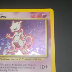 MEWTWO 10/102 - Holo RARE - VINTAGE WOTC POKEMON CARD - BASE SET - LP/P - Image 3