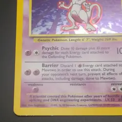 MEWTWO 10/102 - Holo RARE - VINTAGE WOTC POKEMON CARD - BASE SET - LP/P - Image 5