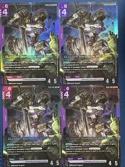 4x Gundam Barbatos 4th Form ST05-001 Gundam Card Game LR English Playset - Image 1