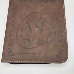 Pokemon Card Binder 4 Pocket 50 Pages Raichu PU Leather Brown - Image 2