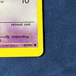 Abra 43/102 Base Set Pokemon Card Miscut Off Center OFC Error alignment dot - Image 3