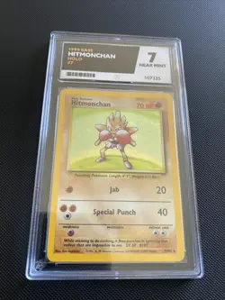 1999 Pokemon Game Hitmonchan Holo ACE 7 Near Mint Base Set Unlimited 7/102 Card - Image 1