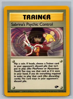 Pokemon TCG Sabrina's Psychic Control #121/132 Trainer READ CCG Gym Challenge - Image 1
