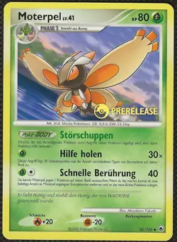Pokemon MOTERPEL 42/100 PreRelease Promo Majestic Dawn Mothim German De NM/Ex - Image 1