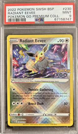 PSA 9 Pokemon TCG 2022 Pokemon Black Star Promo #230 Radiant Eevee MINT - Image 1