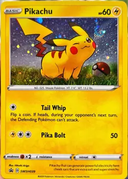 Pikachu SWSH039 Cosmos Holo Pokemon TCG Black Star Promo ?? SWIRL ? - Image 1