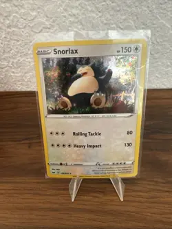 Pokemon TCG Snorlax Sword & Shield Base Set 140/202 Promo Cosmos Holo Rare - Image 1
