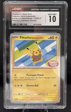 Pokemon TCG Pikachu In A Batik Shirt Indonesian Journey 155/SV-P Promo English - Image 1