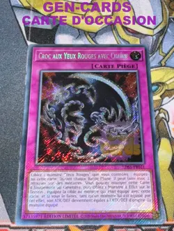 CARTE Yu Gi Oh CROC AUX YEUX ROUGES AVEC CHAINE LDS1-FR021 - Image 1