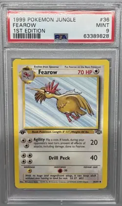 Pokemon Cards: Jungle 1st Edition Uncommon: Fearow 36/64 PSA 9 - Image 1
