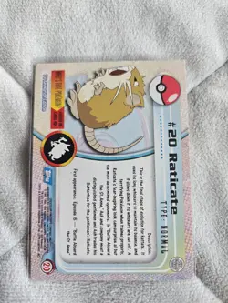 Raticate Pokemon Card Topps #20 Official Tv Animation Edition - Image 2