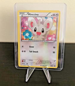 Pokemon TCG Minccino Black White BW13 Black Star Promo Cracked Ice Holo Card LP - Image 1