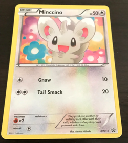 Pokemon TCG Minccino Black White BW13 Black Star Promo Cracked Ice Holo Card LP - Image 3