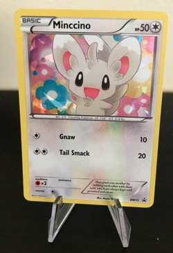 Pokemon TCG Minccino Black White BW13 Black Star Promo Cracked Ice Holo Card LP - Image 4