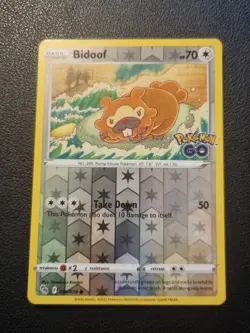 Pokemon Go REVERSE HOLO FOIL Bidoof 059/078 TCG Card - Image 1