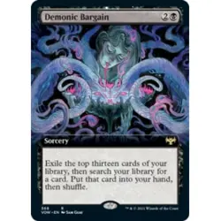 DEMONIC BARGAIN (EXTENDED ART) X4 Innistrad: Crimson Vow VOW Magic MTG MINT CARD - Image 1