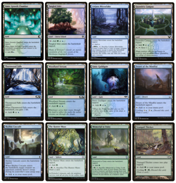 MTG - 12 x Different Green & Blue Simic Lands for COMMANDER deck building - LP - Image 1