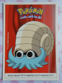 AMONITA / OMANYTE #138 - DUNKIN BOOMER 2000 - CARTE POKEMON - TRES BON ETAT - Image 1