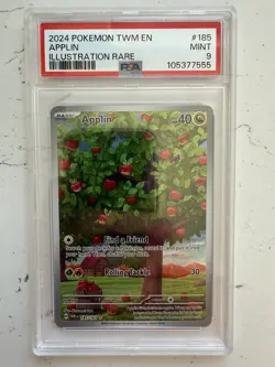 Applin 185/167 Pokemon S&V Twilight Masquerade Illustration Rare PSA 9 - Image 1