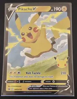 Pikachu V SWSH143 Promo - Celebrations Pokemon - Image 3