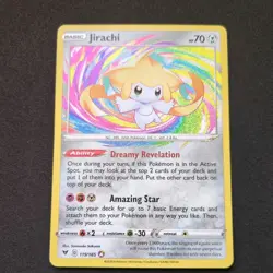 Pokemon TCG Jirachi 119/185 Amazing Rare Sword & Shield: Vivid Voltage Mint - Image 1