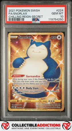 2021 Pokemon Sword & Shield Chilling Reign #224 Snorlax PSA 10 - Image 1