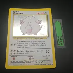 Chansey 3/102 - Holo Rare - VINTAGE WOTC POKEMON CARD- BASE SET - MP/HP - Image 1