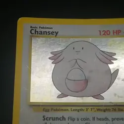 Chansey 3/102 - Holo Rare - VINTAGE WOTC POKEMON CARD- BASE SET - MP/HP - Image 2