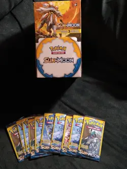 *Lot of (10) PoKemon* "Sun & Moon" *3-Card Booster Packs* Guaranteed Unsearched! - Image 1
