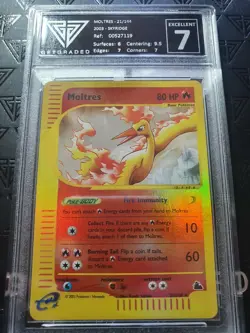 Skyridge Moltres Reverse Holo 21/144 Get Graded 7 Original Pokemon Card Wotc - Image 2