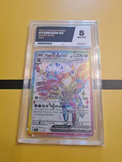 Pokemon TCG S&V Surging Sparks Hydreigon EX Ultra Rare Card 223/191 ACE 8 Graded - Image 1