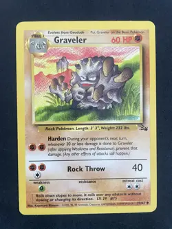 Pokemon TCG Graveler 37/62 Fossil Uncommon Card WOTC 1999 LP - Image 1