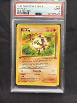 Pokemon Cards: Jungle 1st Edition Common: Mankey 55/64 PSA 9 - Image 2