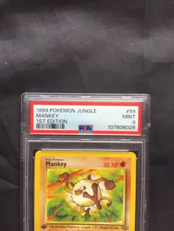 Pokemon Cards: Jungle 1st Edition Common: Mankey 55/64 PSA 9 - Image 3