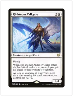 1x Righteous Valkyrie, Magic the Gathering MTG NM - Image 1
