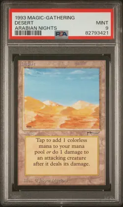 Desert (Mirage / Campfire) - Arabian Nights - MINT - PSA 9. See MTG in Store. - Image 1