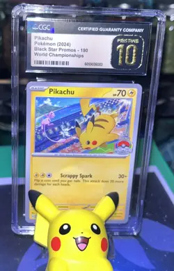 Pikachu Black Star Promo 190 CGC Pristine 10 World Championship 2023 Pokemon Car - Image 2