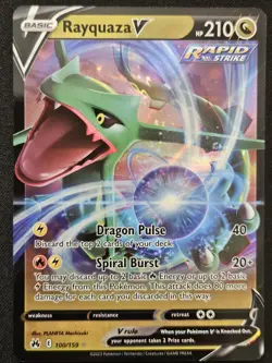 Rayquaza V 100/159 Crown Zenith Extended Art Ultra Rare Holo Pokemon TCG 2023 NM - Image 1