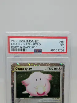 Pokemon TCG Ruby & Sapphire Chansey EX Holo SWIRL Ultra Rare 96/109 2003 PSA 7 - Image 3