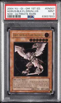 2004 YU-GI-OH! SOD-SOUL OF THE DUELIST HORUS THE BLACK FLAME DRAGON LV6 PSA 9 - Image 1