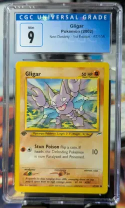 Gligar #67/105 Neo Destiny 1st Edition Vintage Pokemon Card - CGC 9 Mint - Image 1