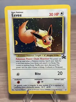 Pokemon TCG Eevee #11 Black Star Holo Promo Card 1999 WOTC - Image 1