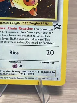 Pokemon TCG Eevee #11 Black Star Holo Promo Card 1999 WOTC - Image 5