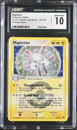 CGC 10 Magneton EX Fire Red & Leaf Green 27/112 Reverse Holo Pokemon Card - Image 1