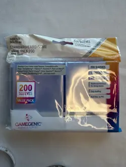 200 Pack Standard Card Game Sleeves Value Pack 66x91 Prime GameGenic NEW - Image 1